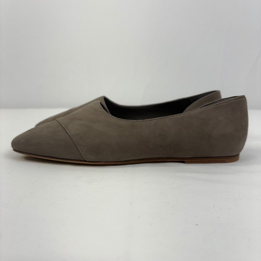 Vince Womens Cyder Vero Cuoio Taupe Suede Square Toe  Flats Shoes Size 5